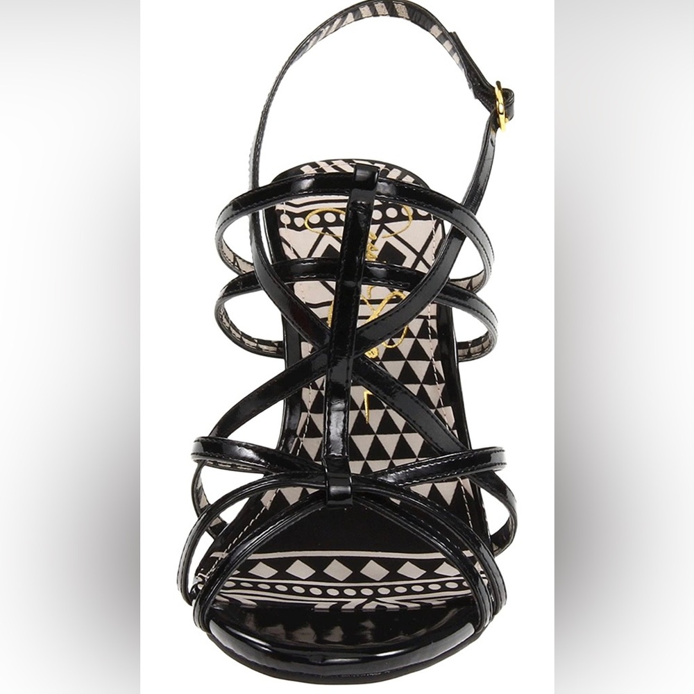 Black, fun and flirty!  Jessica Simpson Primose heels only worn once. Size 6